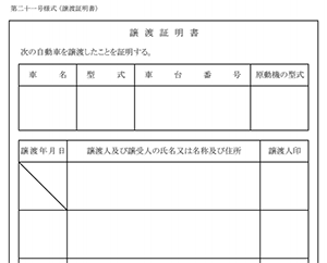 譲渡証明書